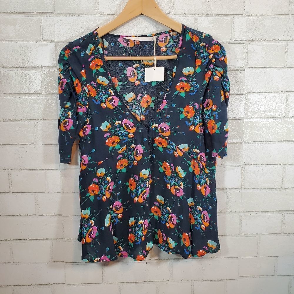 NWT Zara Trafaluc Collection floral blouse